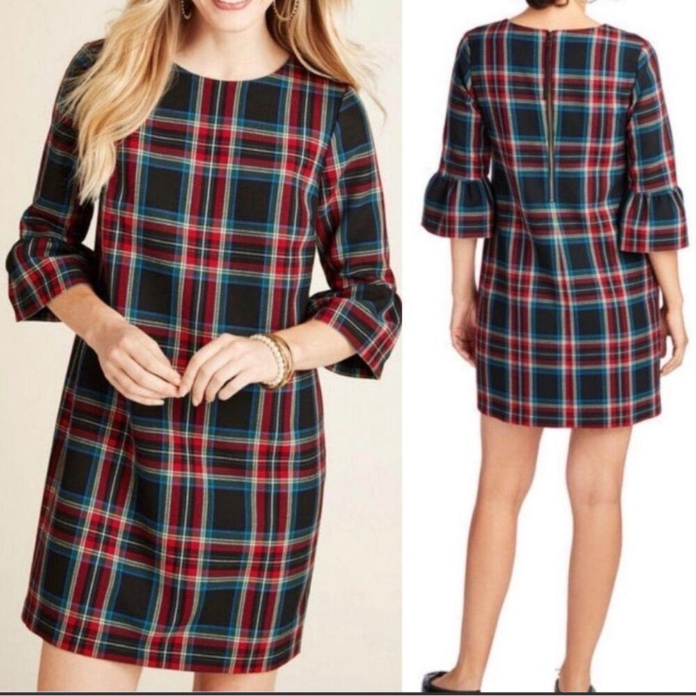 Vineyard Vines‎ Plaid Bell Sleeve Dress Size 2